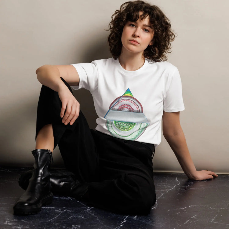 Unisex Premium T-Shirt with colorful graphic artwork and short sleeves